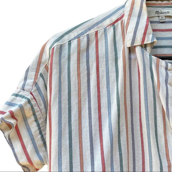 Madewell Top Short Sleeve Collared Striped Size XS - Picture 2 of 2